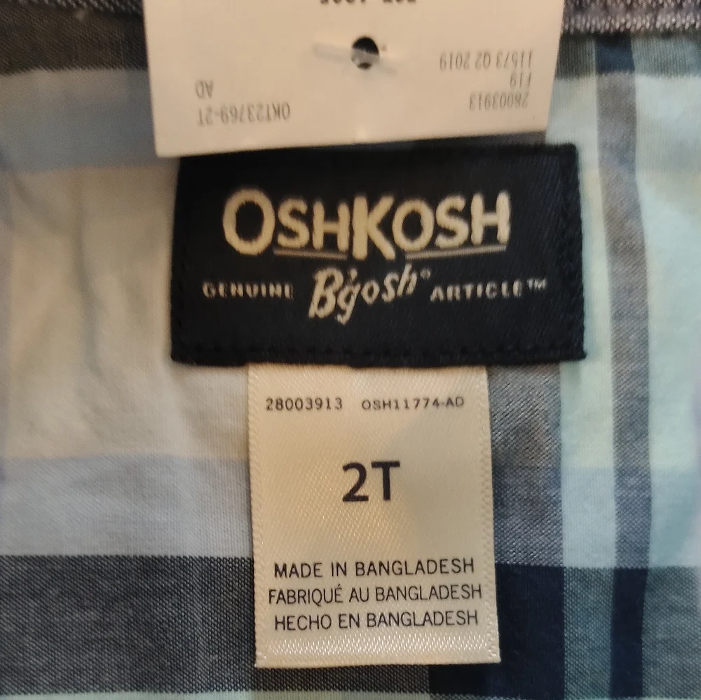 NWT Oshkosh Plaid Button Down
